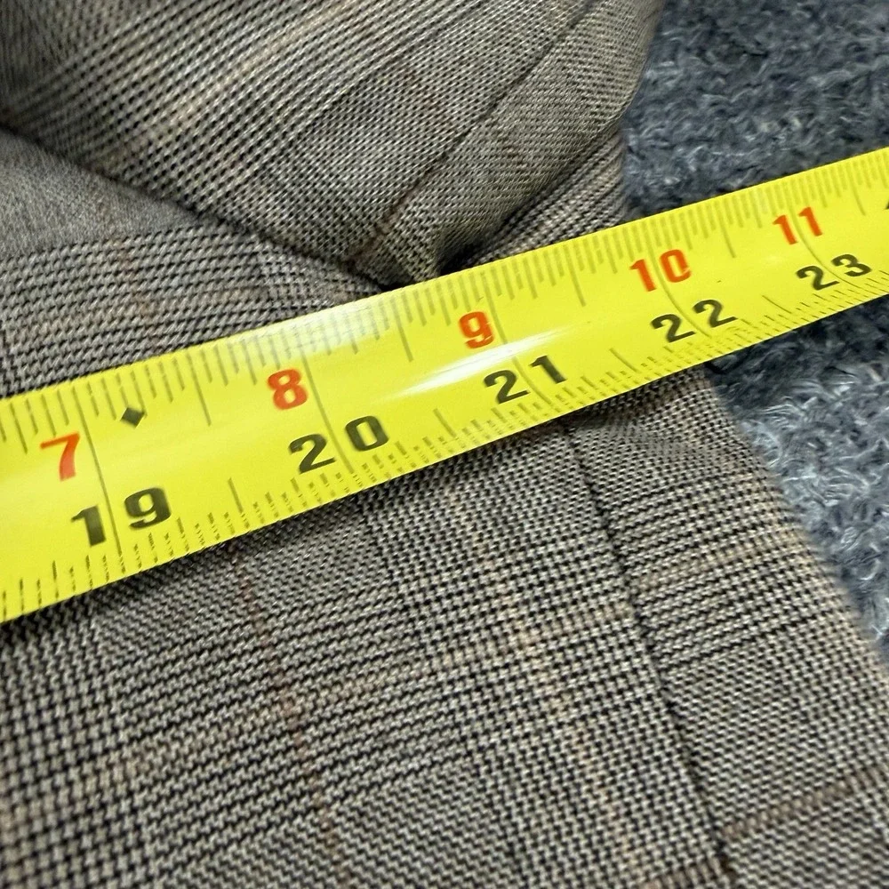 Banana Republic Coat Men Medium Brown Plaid Wool Blend Jacket Trench Classic